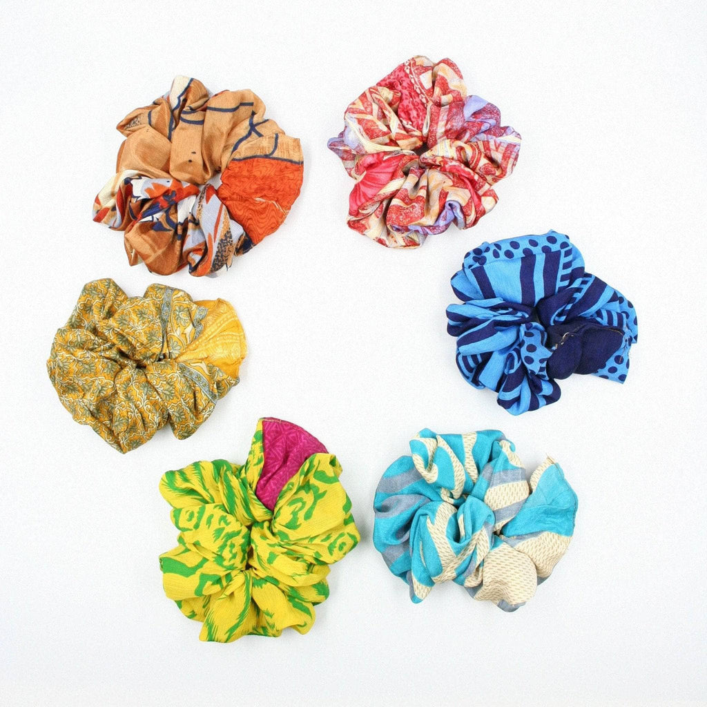 Reclaimed Sari Scrunchies 5-Pack