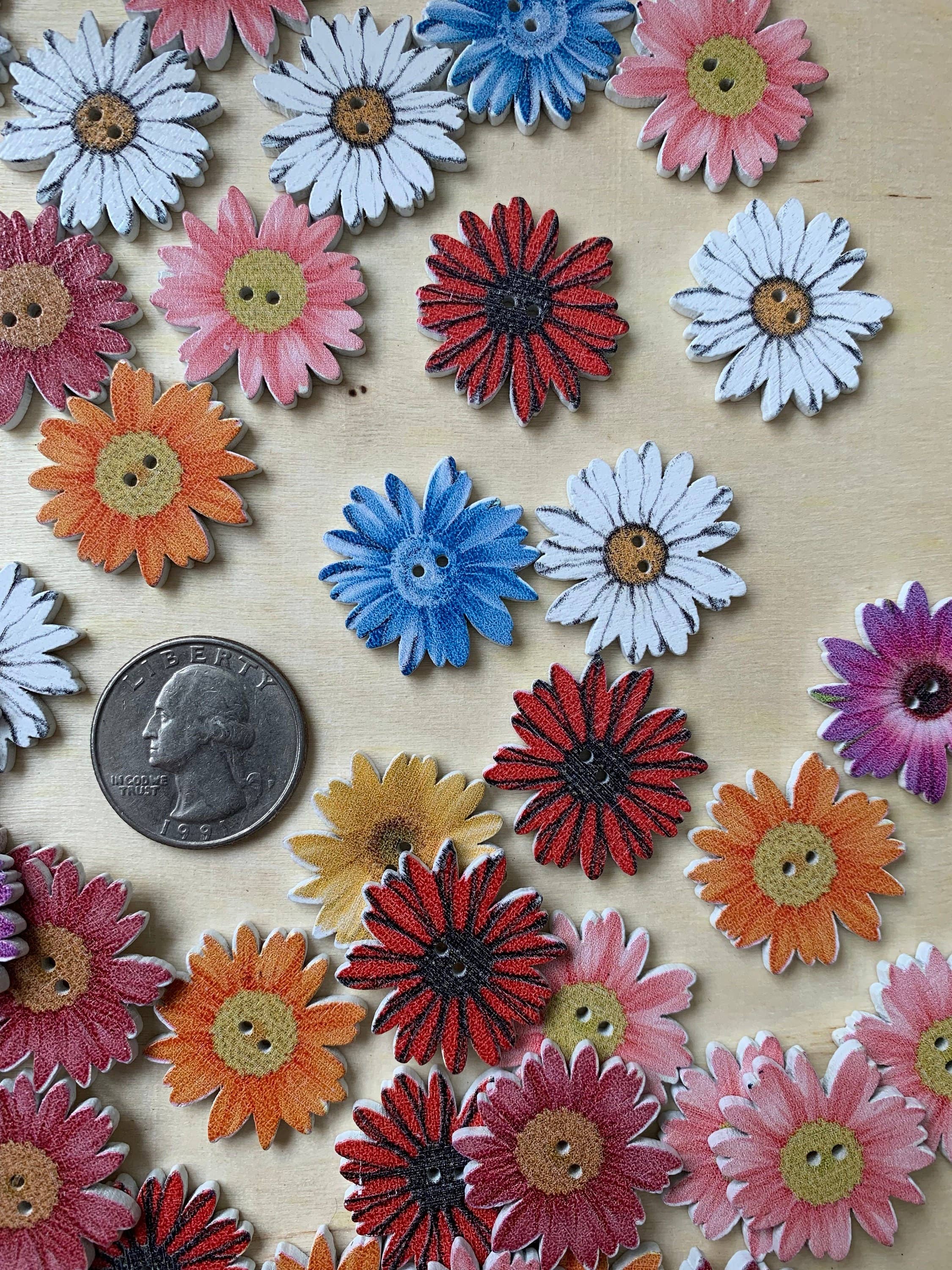 Wooden Daisy Buttons