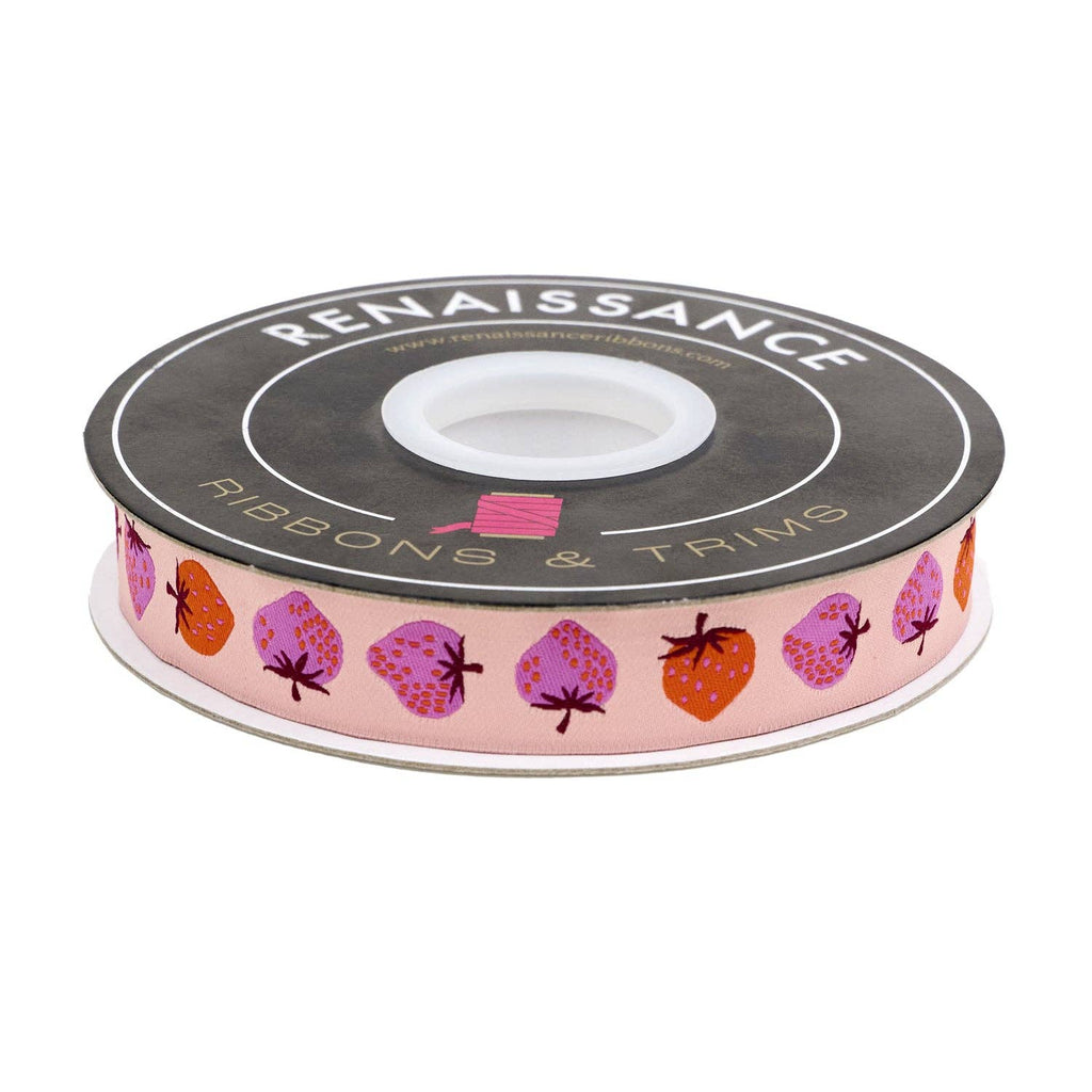Strawberry in Peach Cream - Ribbon 7/8" width