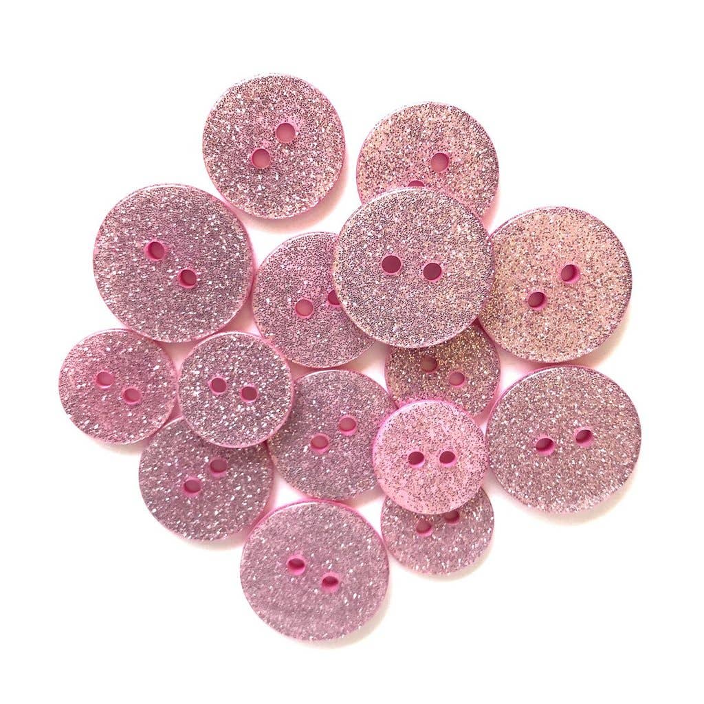 Glitter Buttons - Pink Champagne