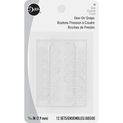 Dritz Sew-On Nylon Snaps, Clear, 12 Count