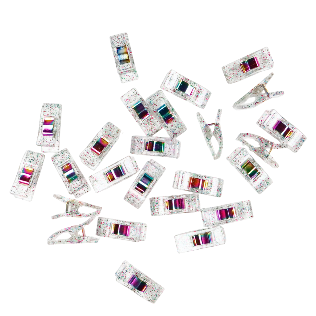 Clear Glitter Clips 25-Pack