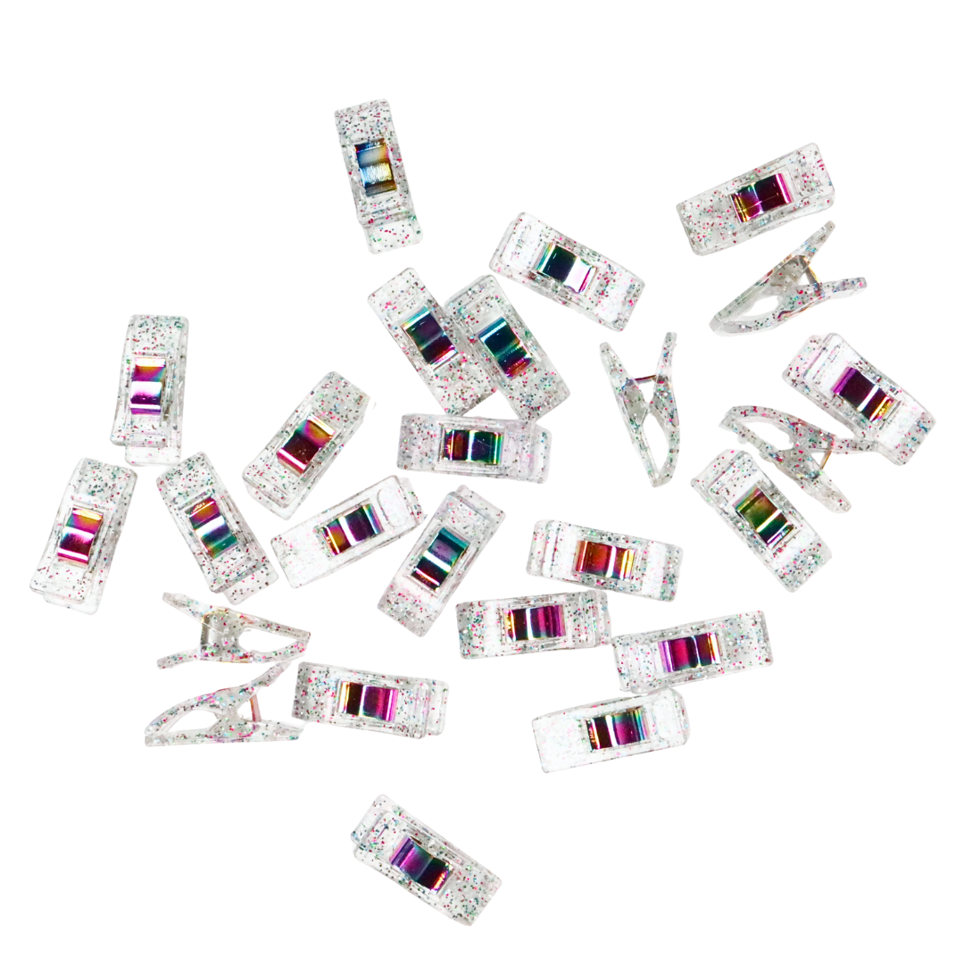 Clear Glitter Clips 25-Pack