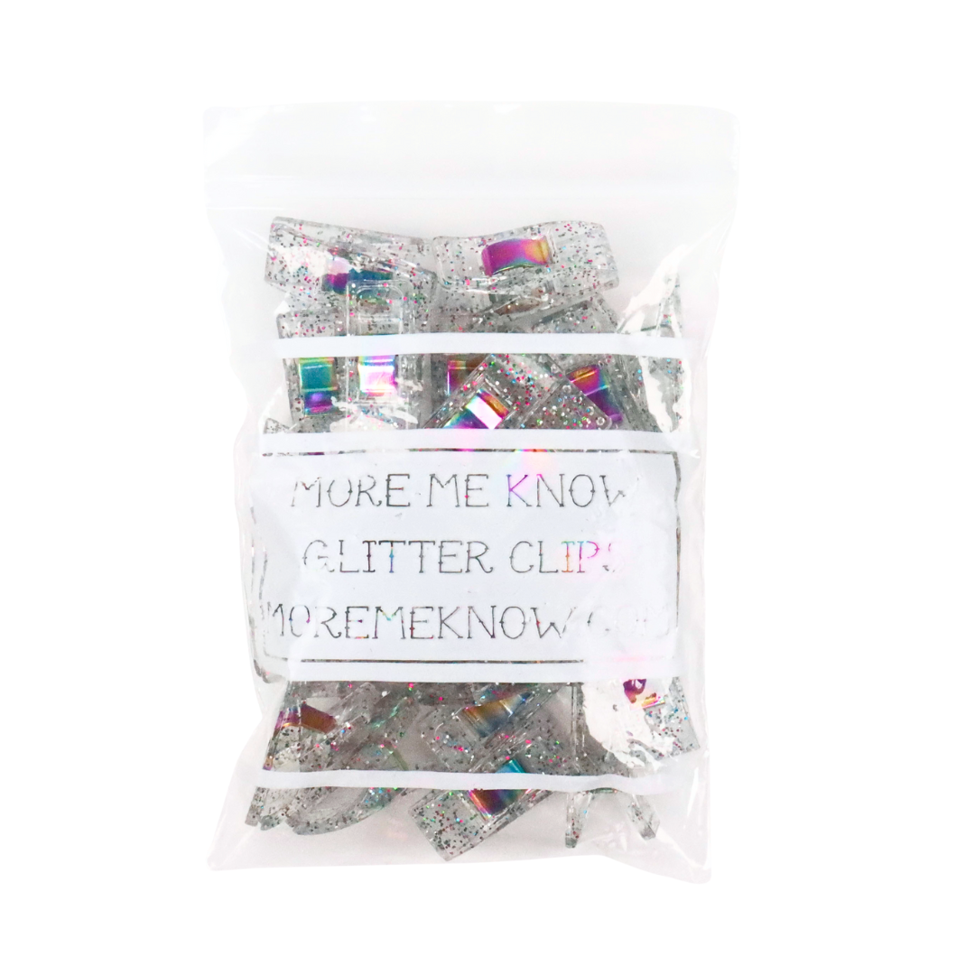 Clear Glitter Clips 25-Pack