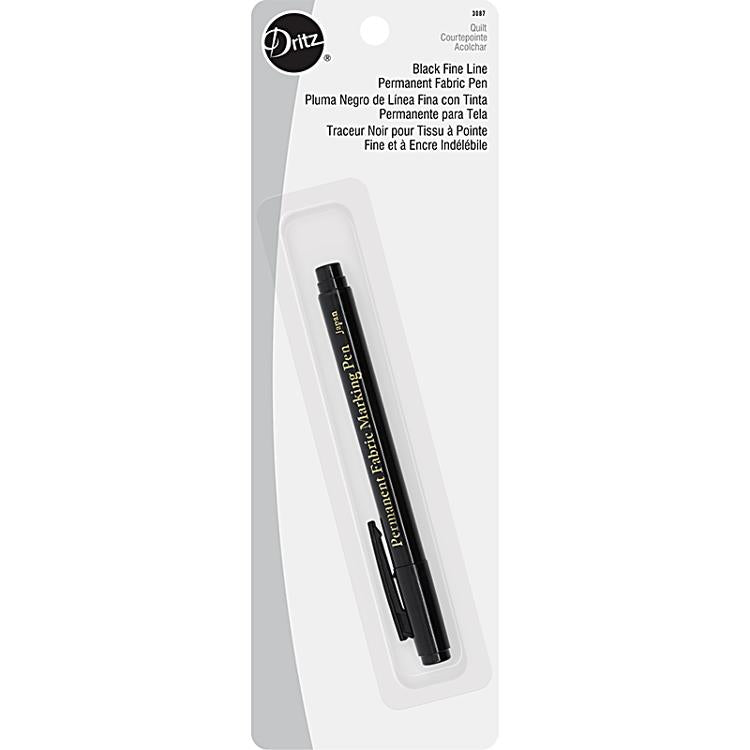 Fine Line Permanent Fabric Pen - Black