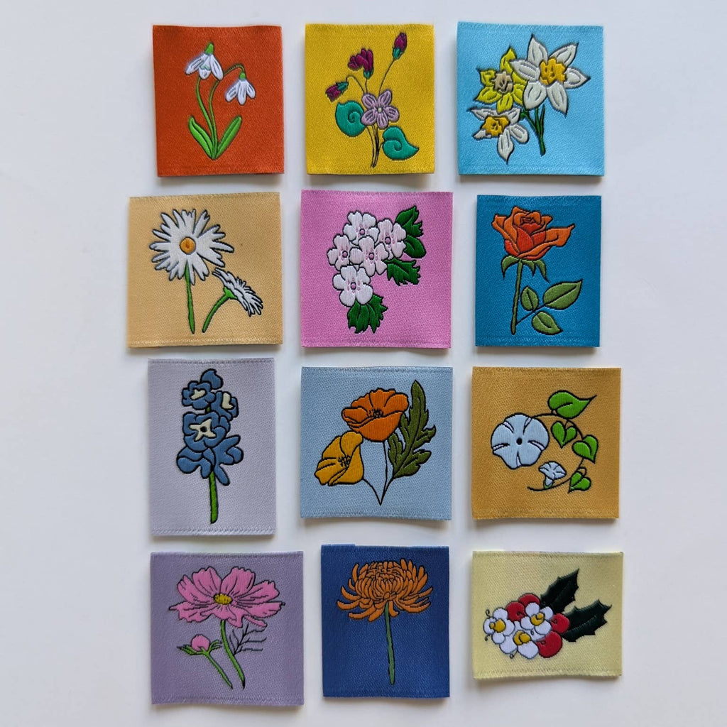 Birth Month Flower Labels