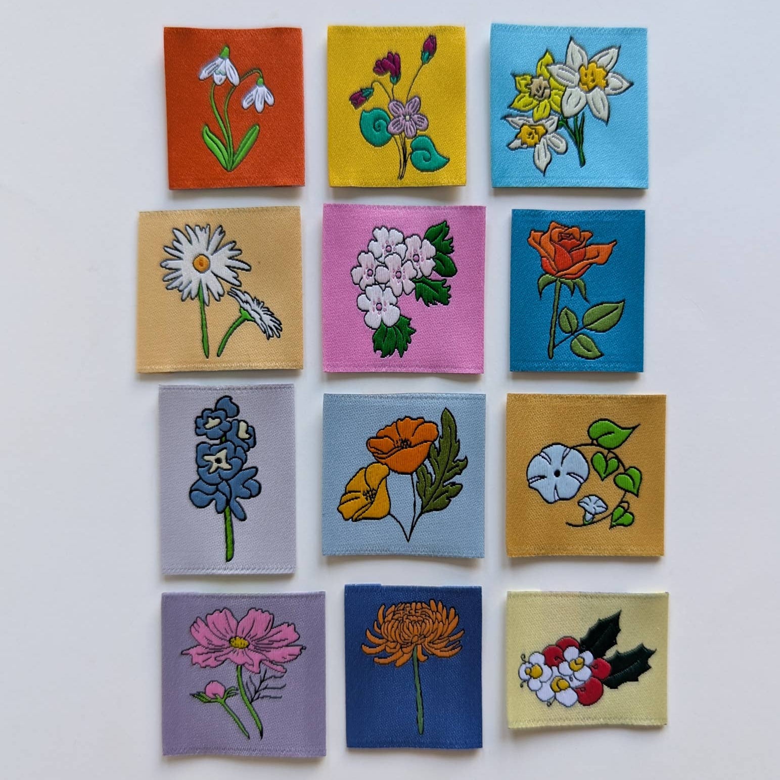 Birth Month Flower Labels