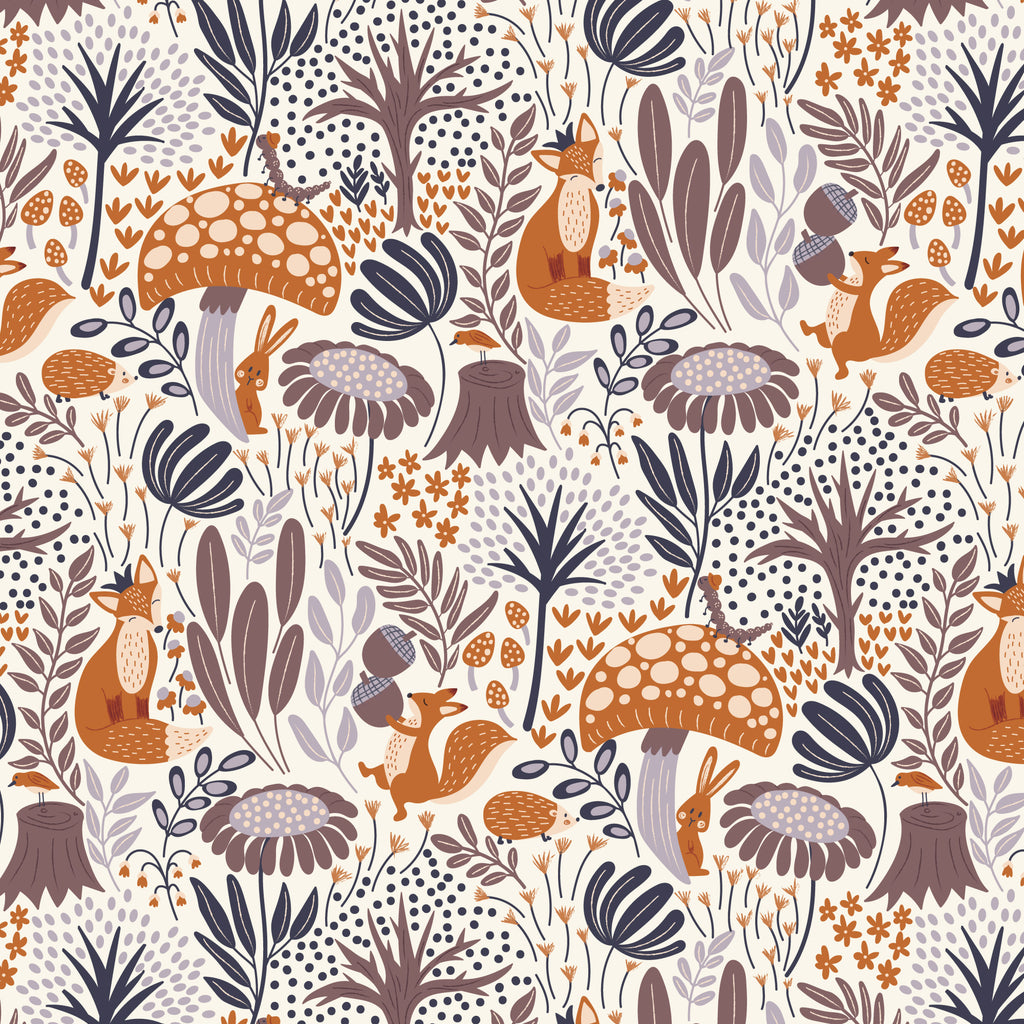 Whimsical Forest Floor Woodlander's Tale in Ivory