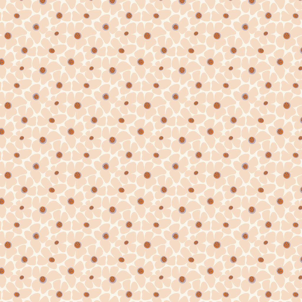Whimsical Forest Floor Clover Meadow Peach
