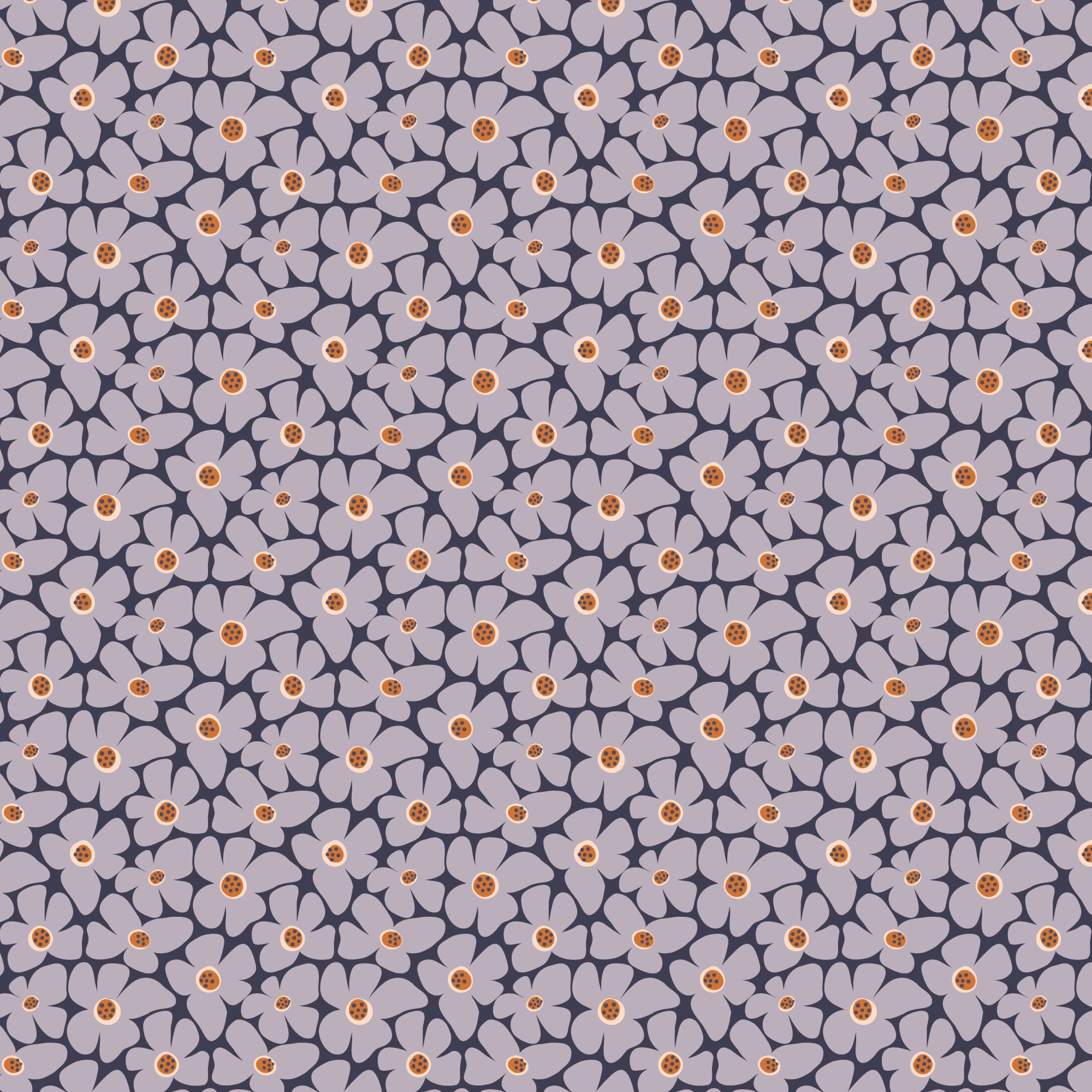 Whimsical Forest Floor Flower Patch Lavender Gray