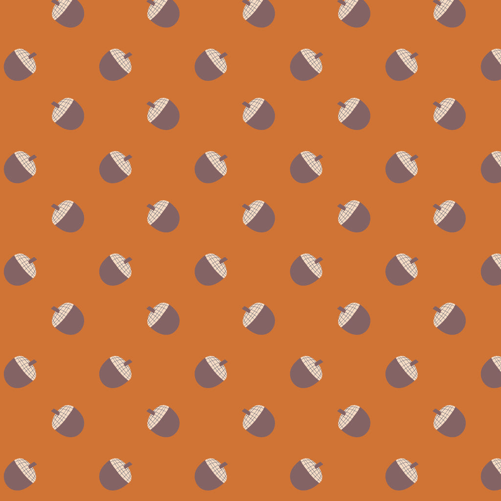 Whimsical Forest Floor Acorns Pumpkin