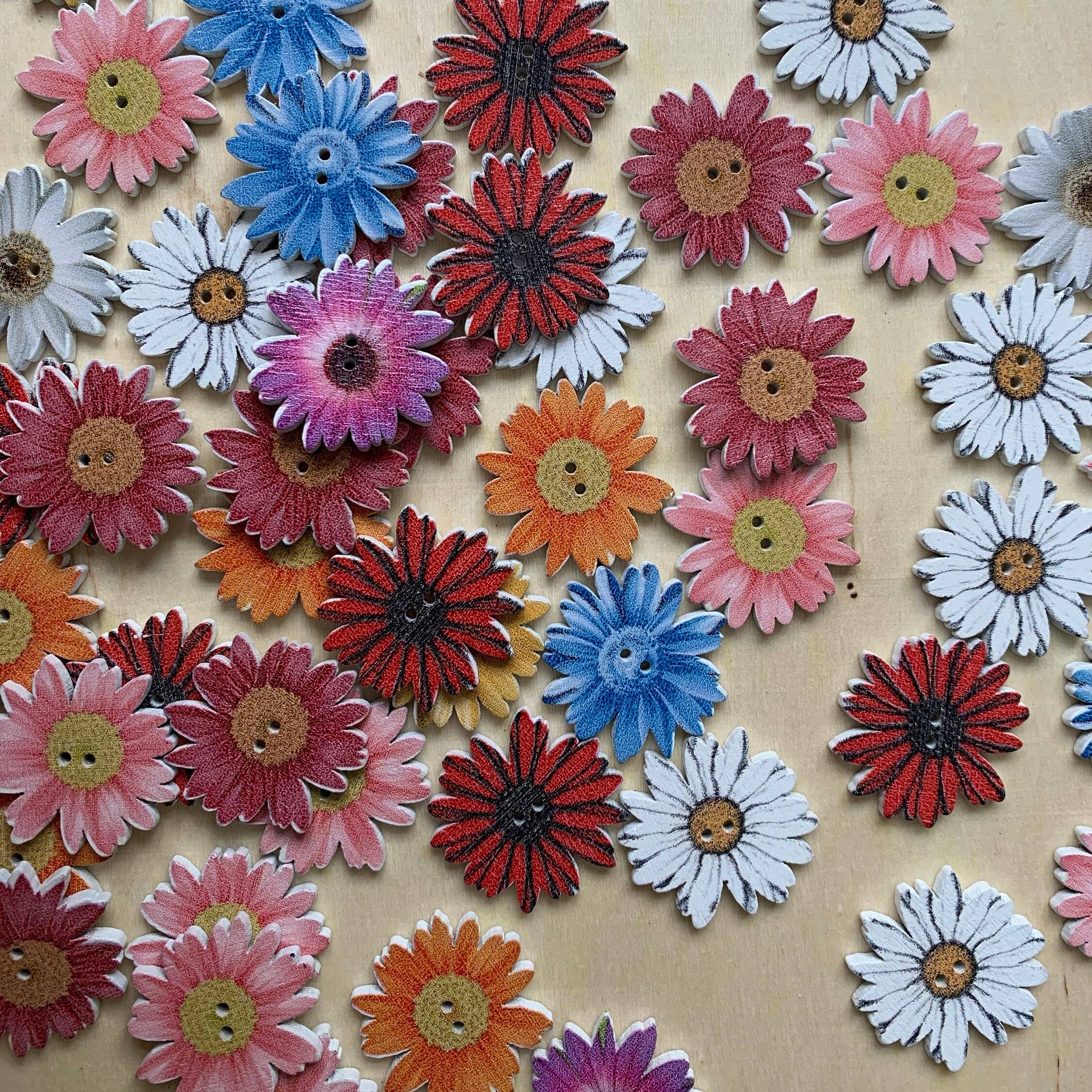 Wooden Daisy Buttons