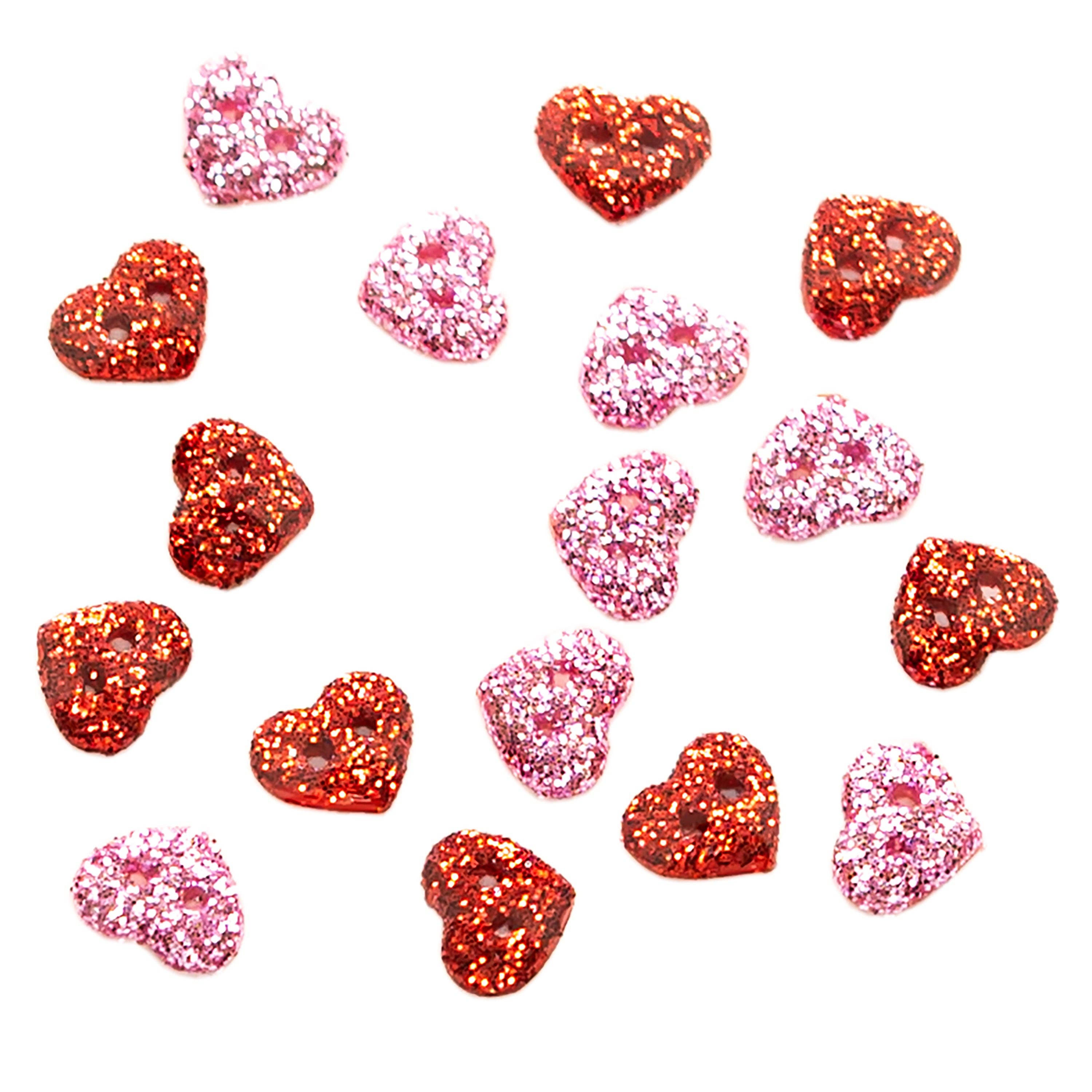 Tiny Buttons - Glitter Hearts