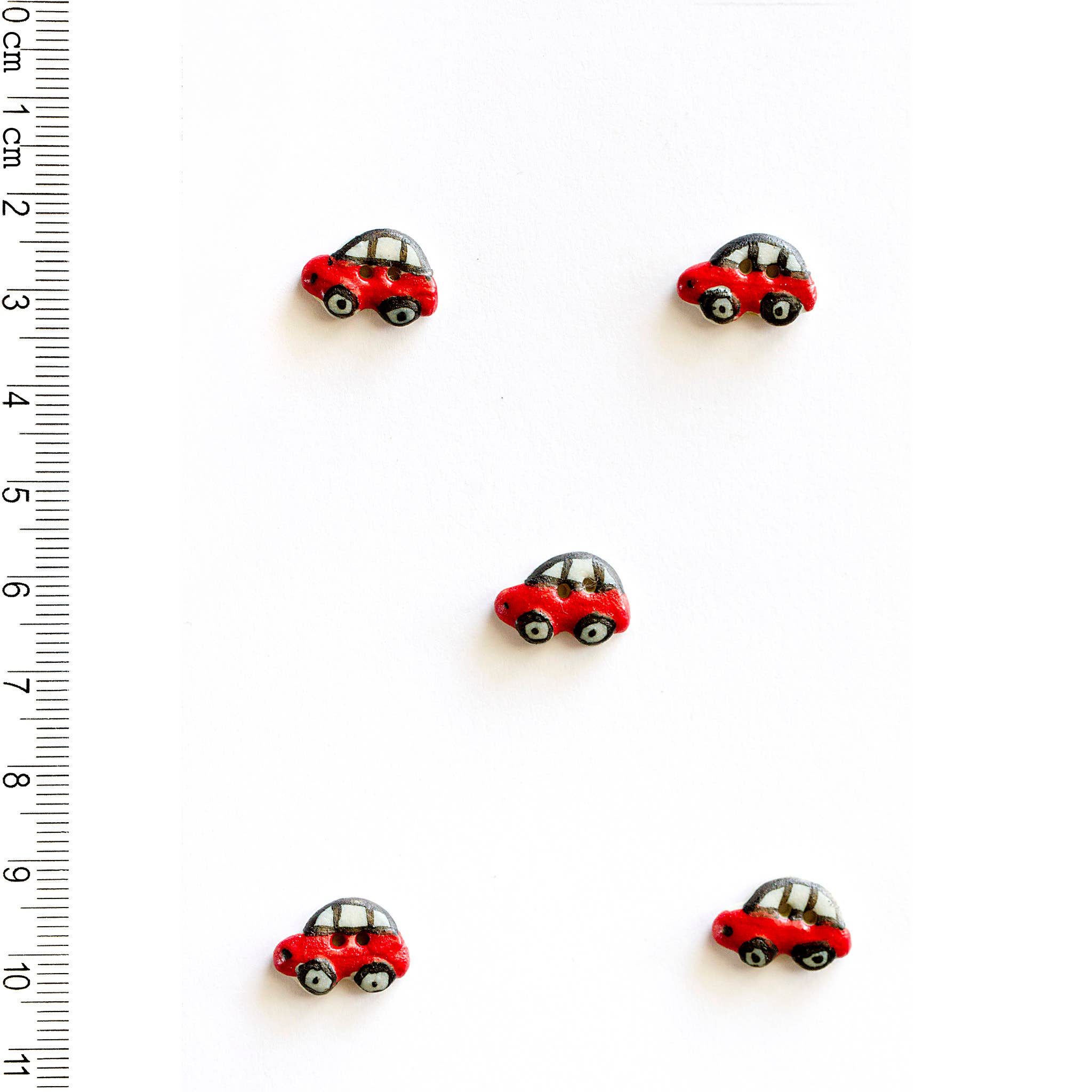 Handmade Red Car Sewing Buttons