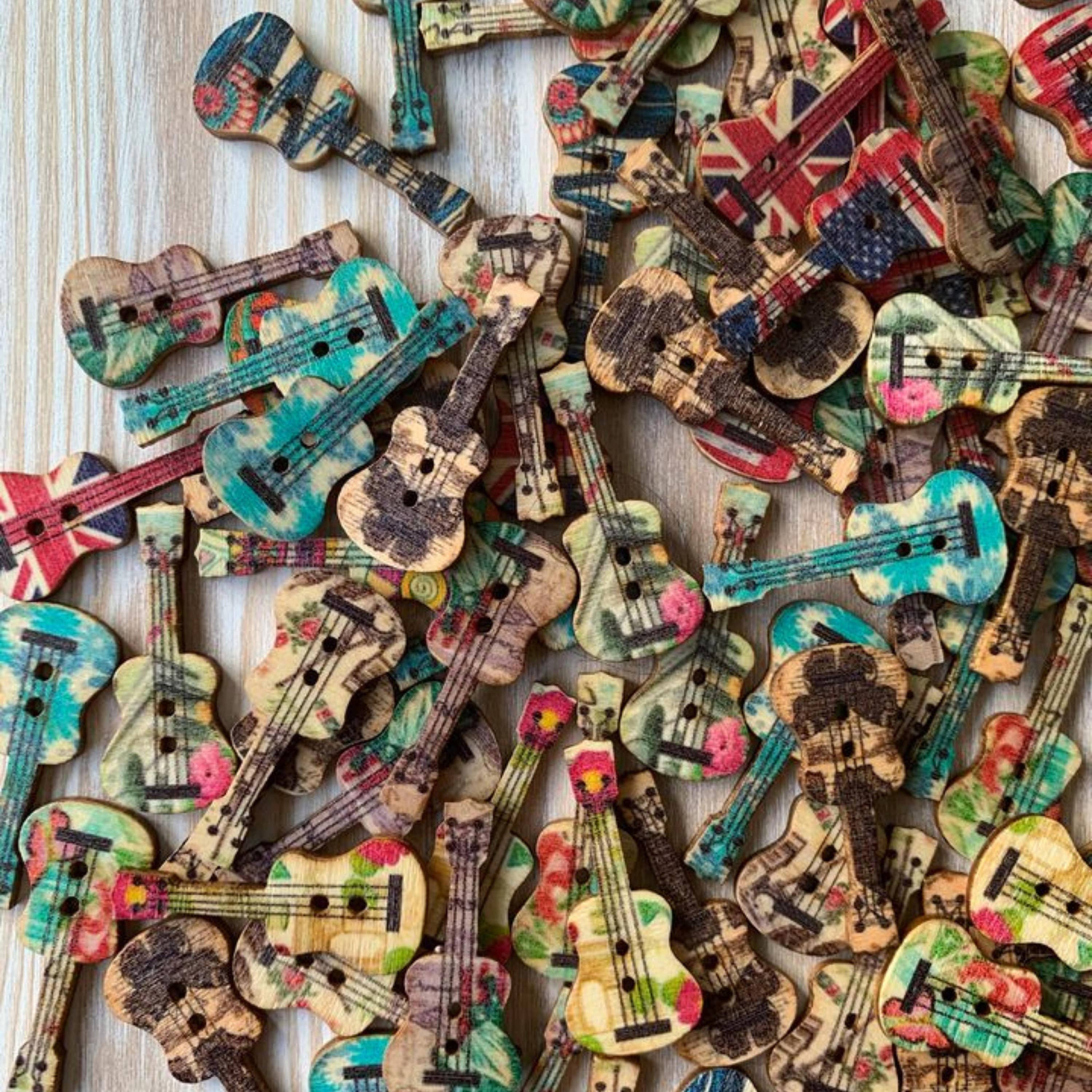 Wooden Guitar Buttons