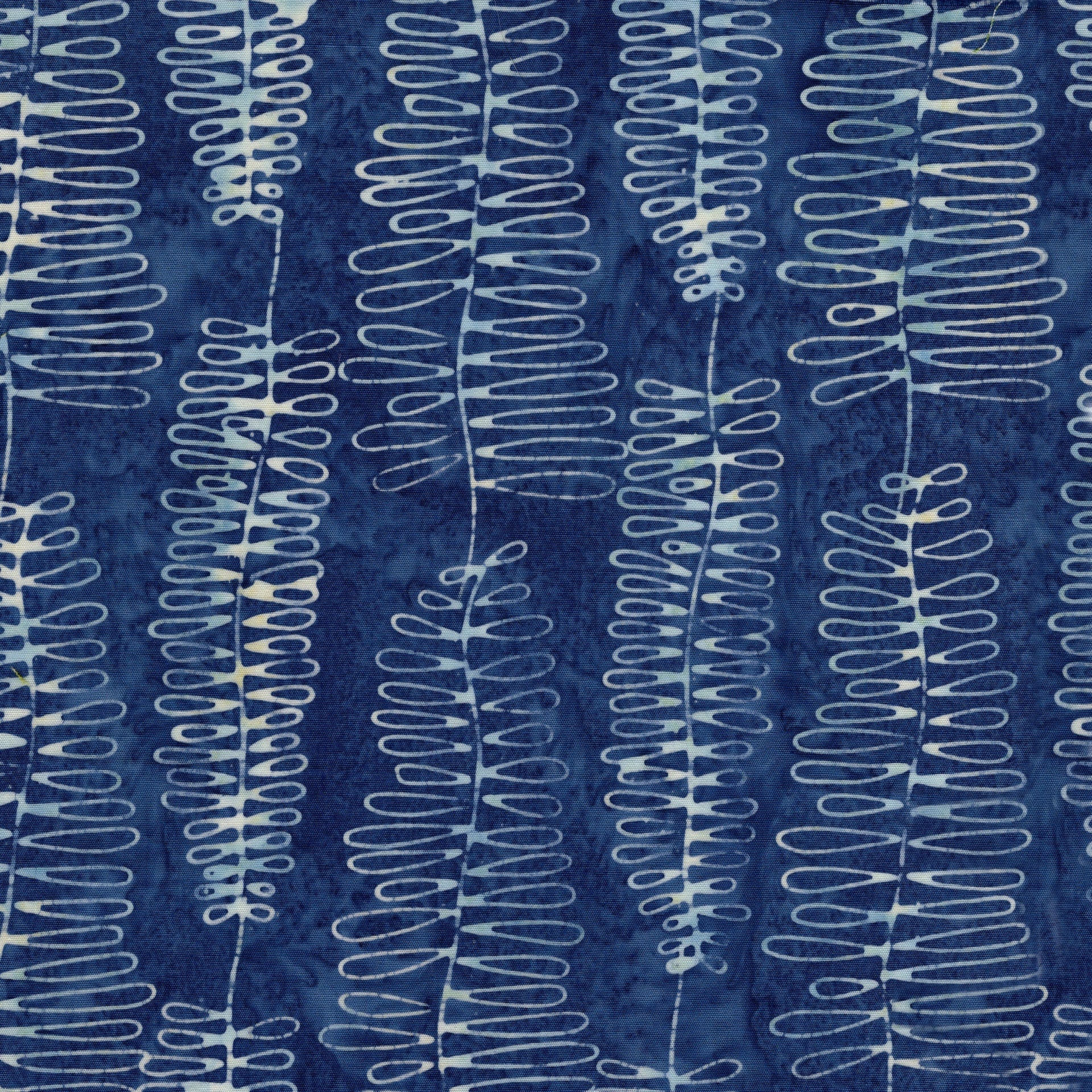 Meadow Brook Batik Ferns Blue Bluebird