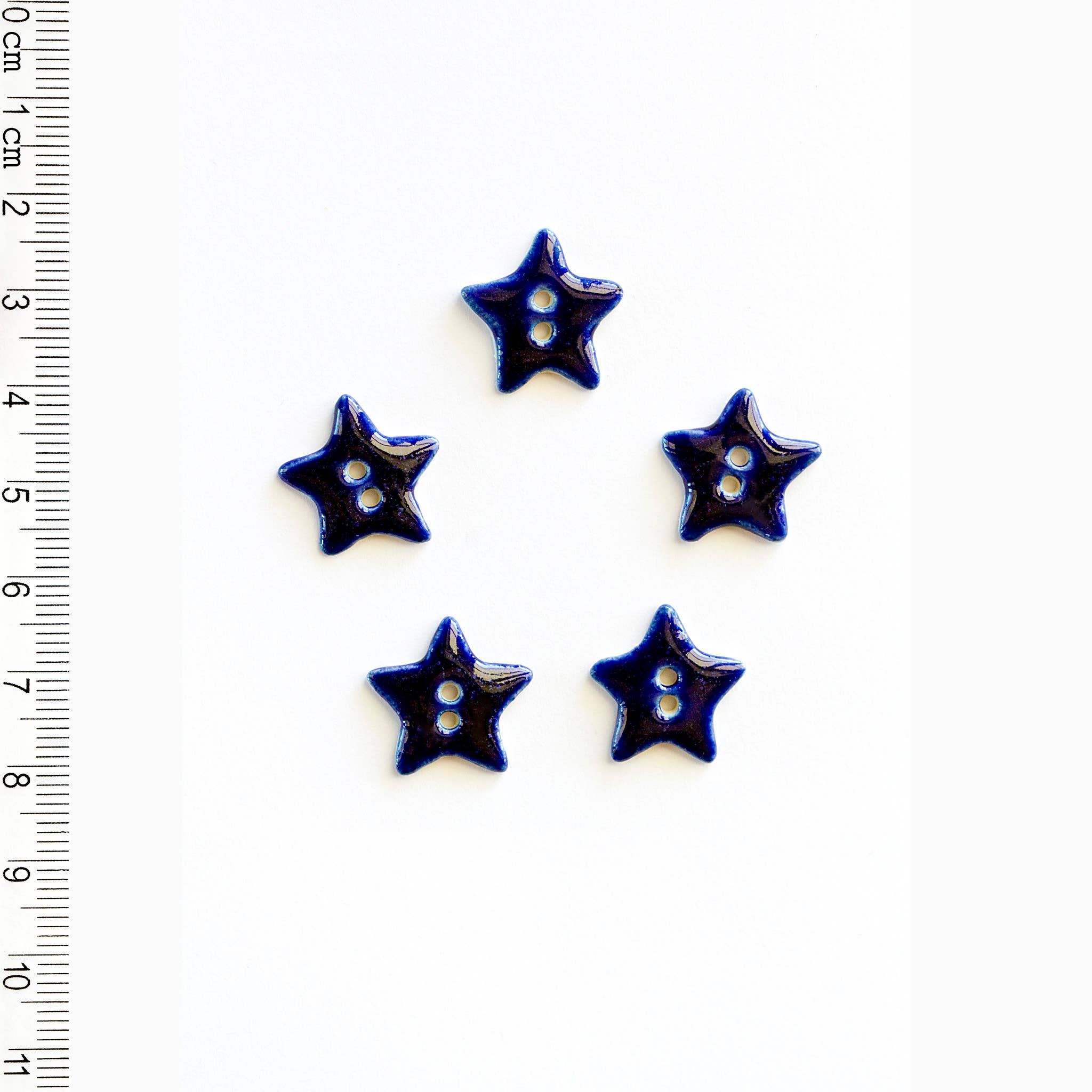 Handmade Blue Star Sewing Buttons