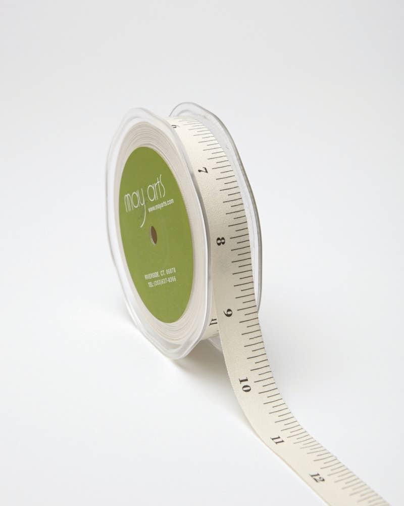 3/4" Tape Measure Print 100% Cotton Ribbon