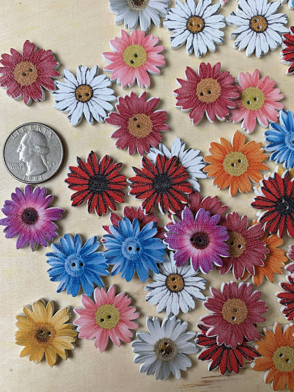 Wooden Daisy Buttons