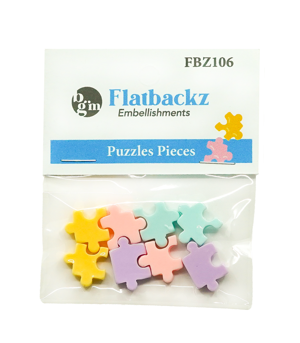 Puzzle Pieces Flat Backs Embellishment Set