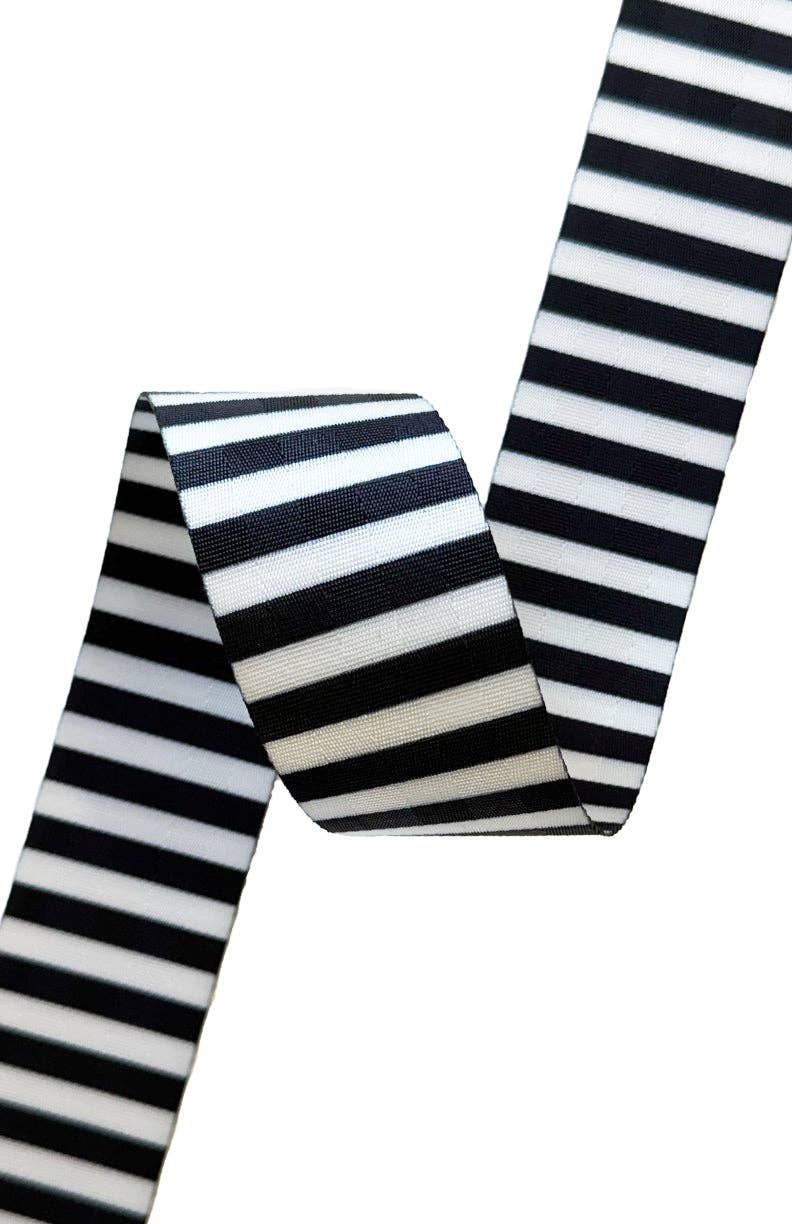 Black & White Stripe Webbing 2" Wide
