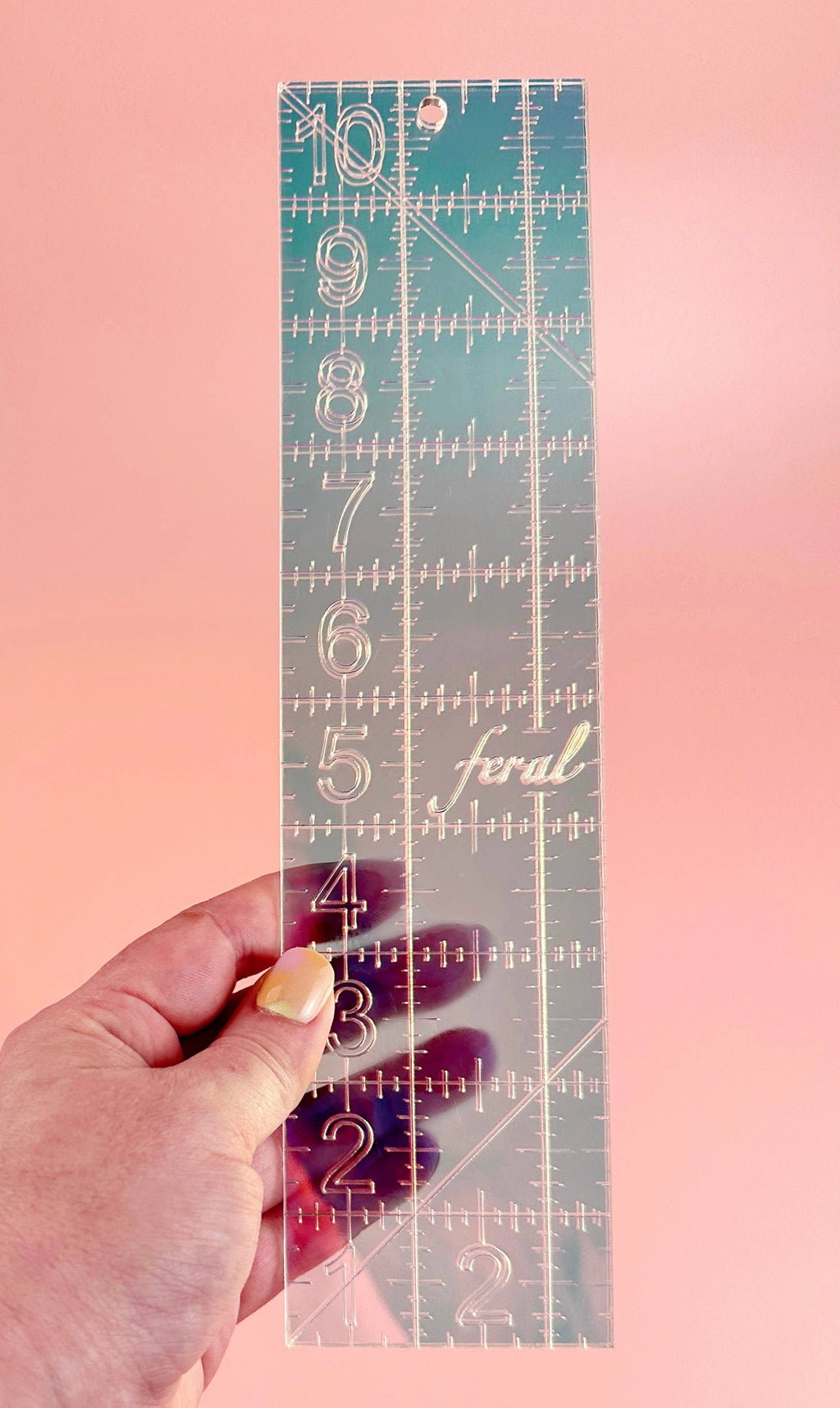 2.5" x 10" Quilting Ruler - Iridescent