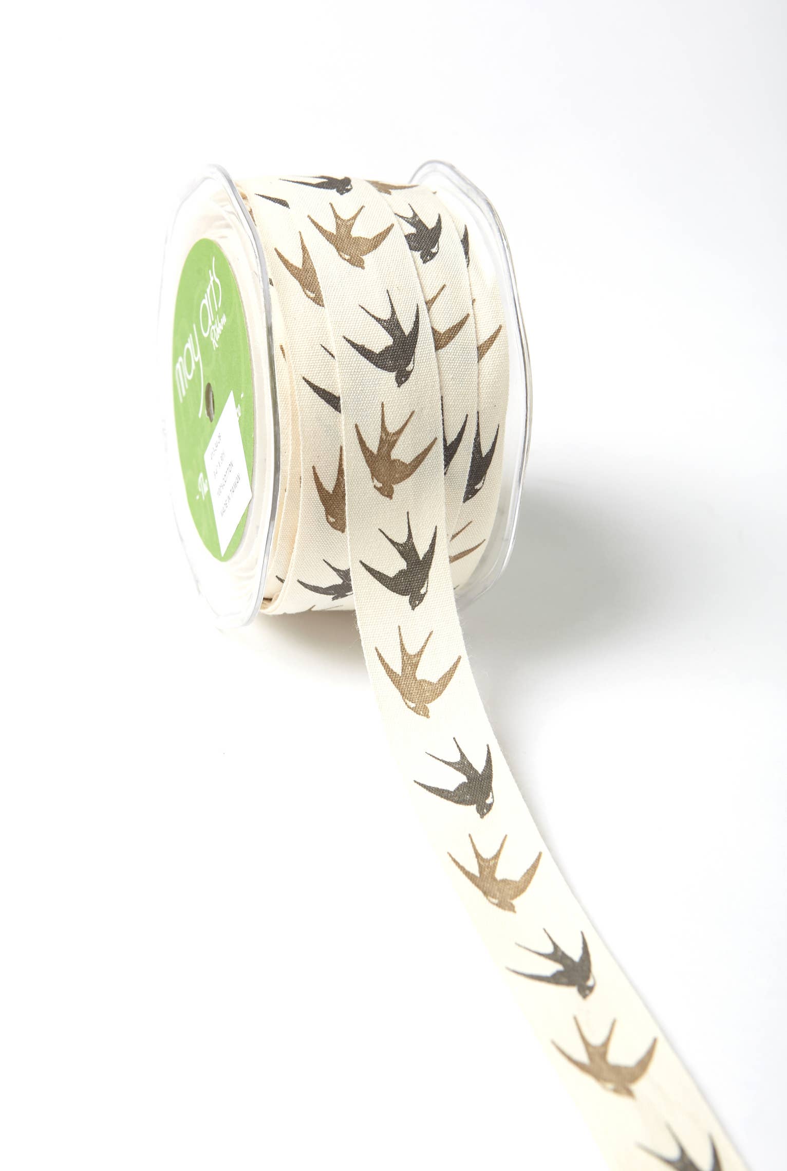 3/4" Sparrow Bird Print 100% Cotton Ribbon