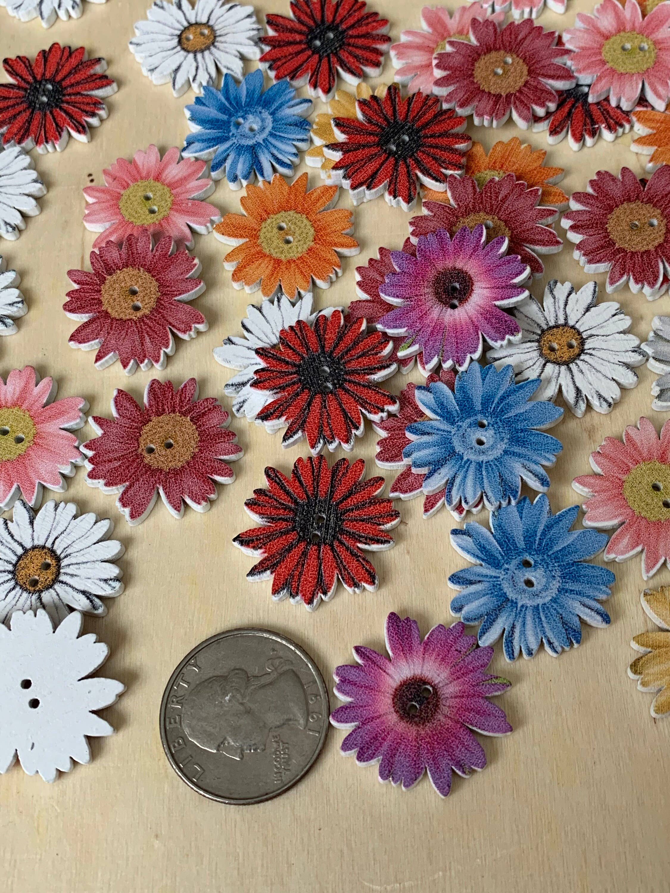 Wooden Daisy Buttons