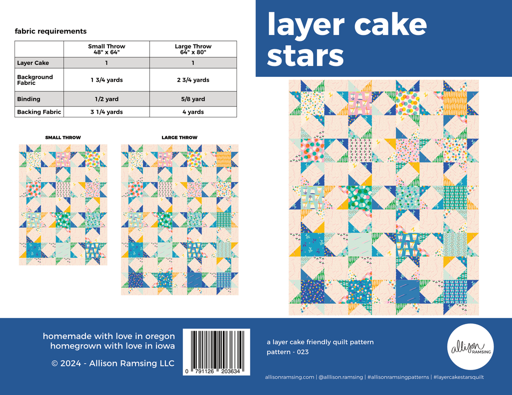 Layer Cake Stars Quilt Pattern (Print)