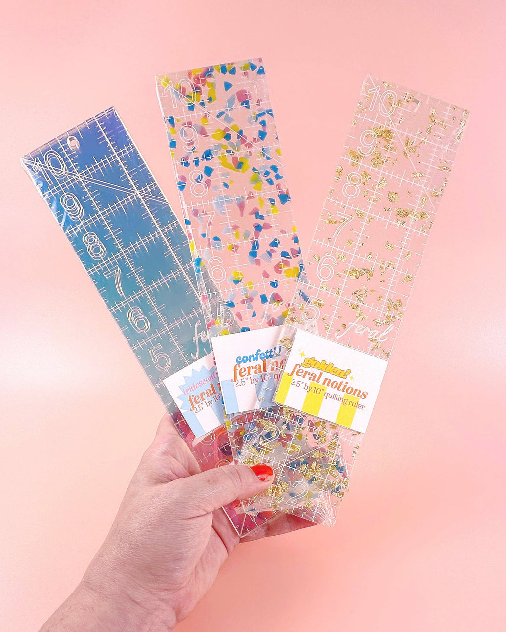 2.5" x 10" Quilting Ruler - Iridescent