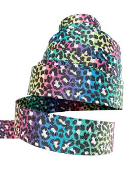 Rainbow Leopard Webbing 1” - 5yds