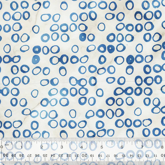 Batik - Indigo Batiks Vol. 2, Circles / White