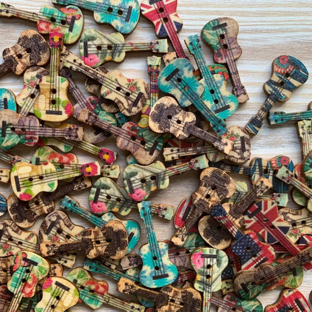 Wooden Guitar Buttons