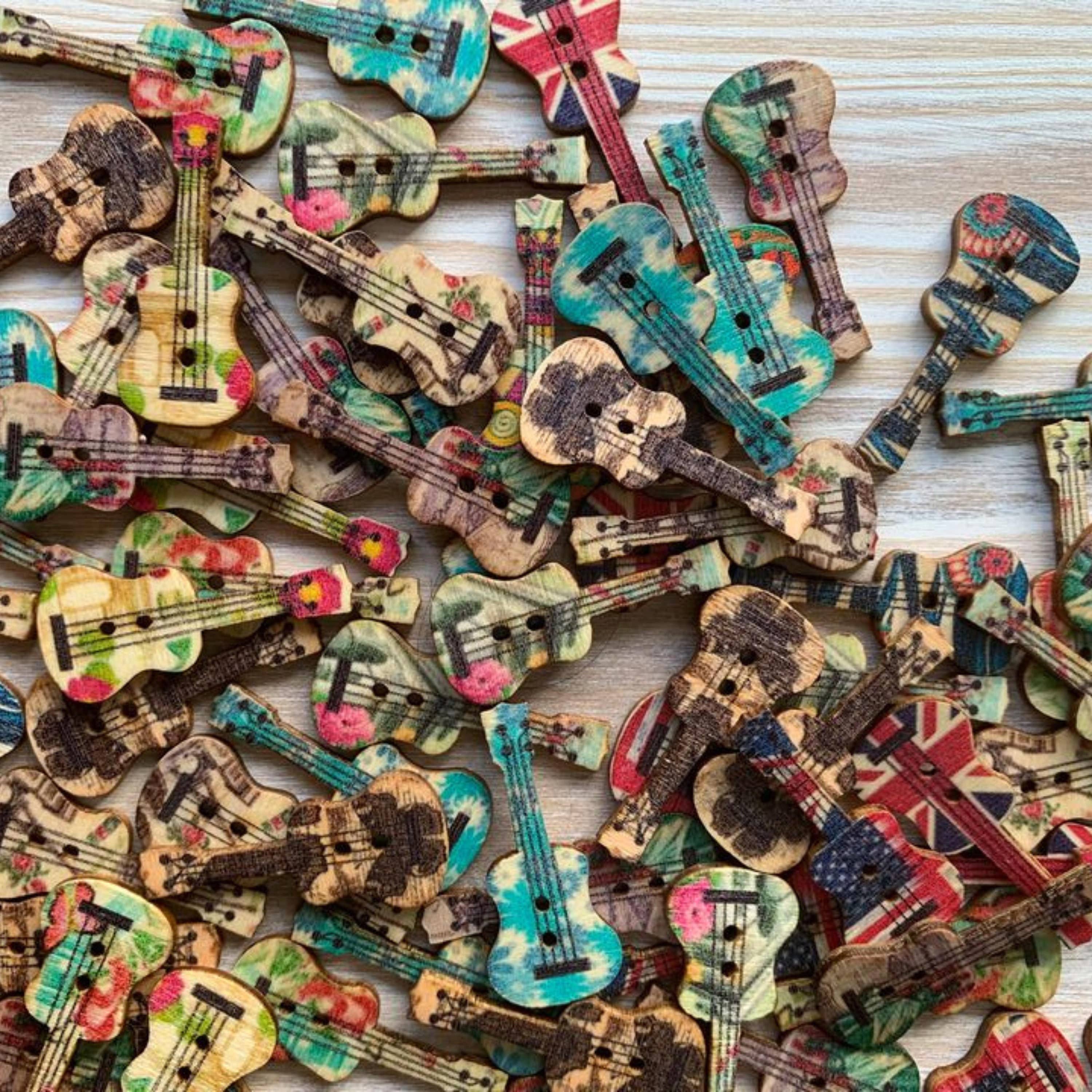 Wooden Guitar Buttons