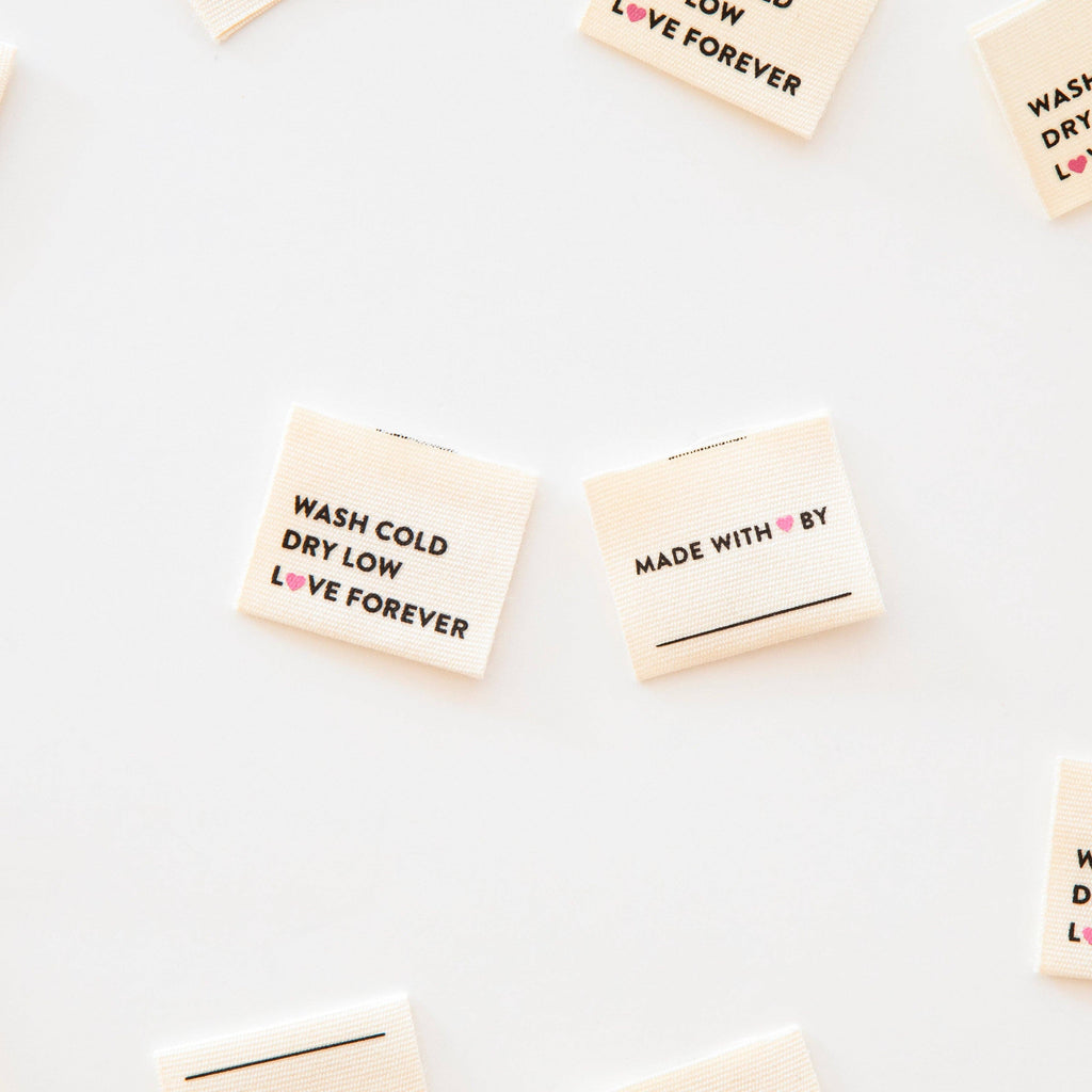 Wash Cold/Dry Low Organic Cotton Sewing and Quilting Labels