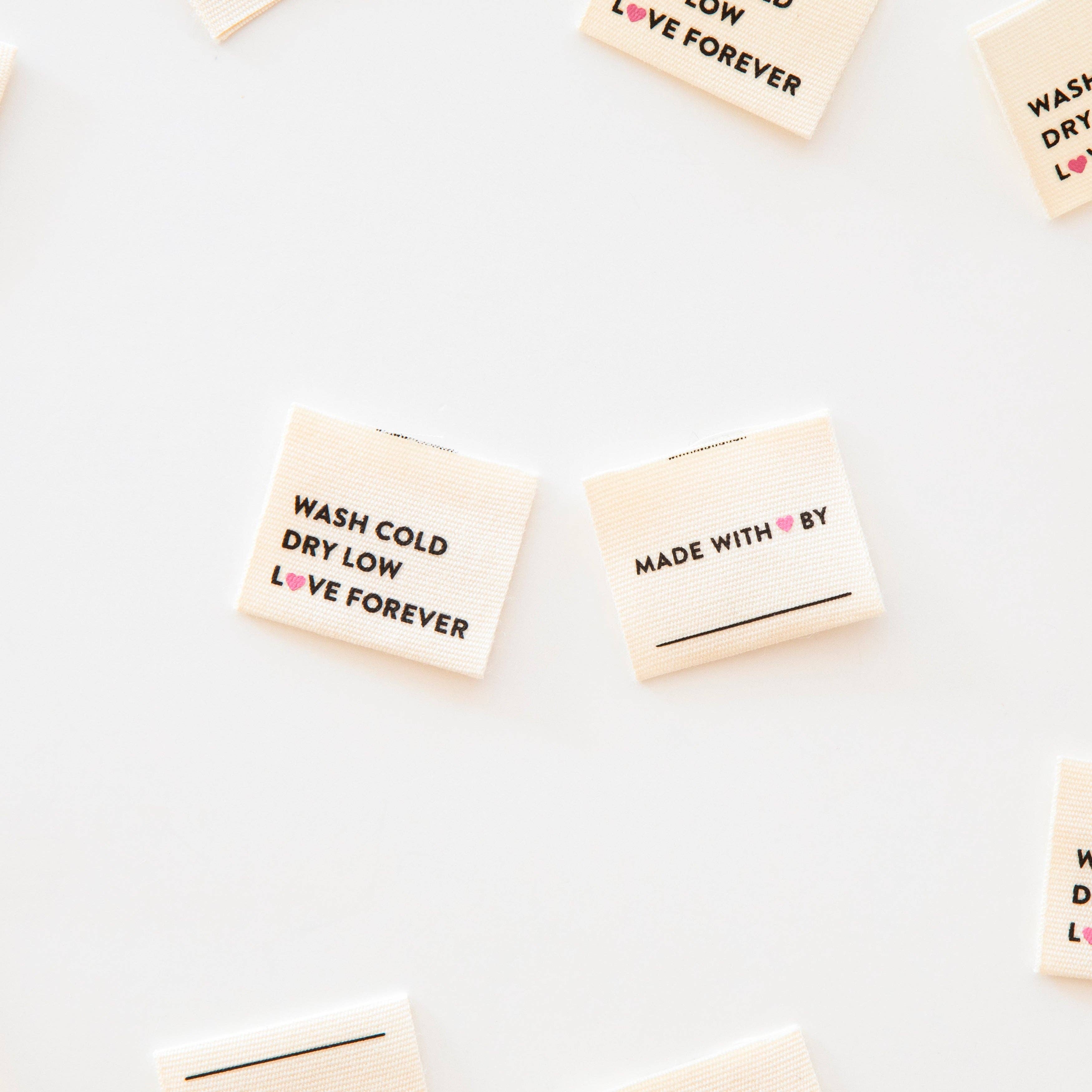 Wash Cold/Dry Low Organic Cotton Sewing and Quilting Labels