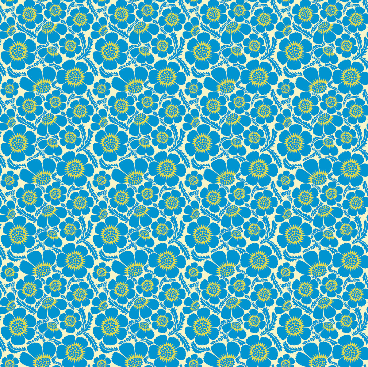 Clean Cut Cotton Prickly in Cerulean
