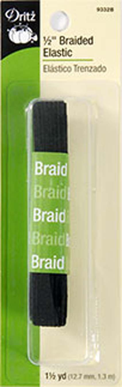 Dritz Braided Elastic, 1/2 inch x 1.5 yards