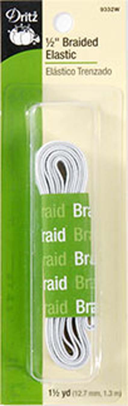Dritz Braided Elastic, 1/2 inch x 1.5 yards