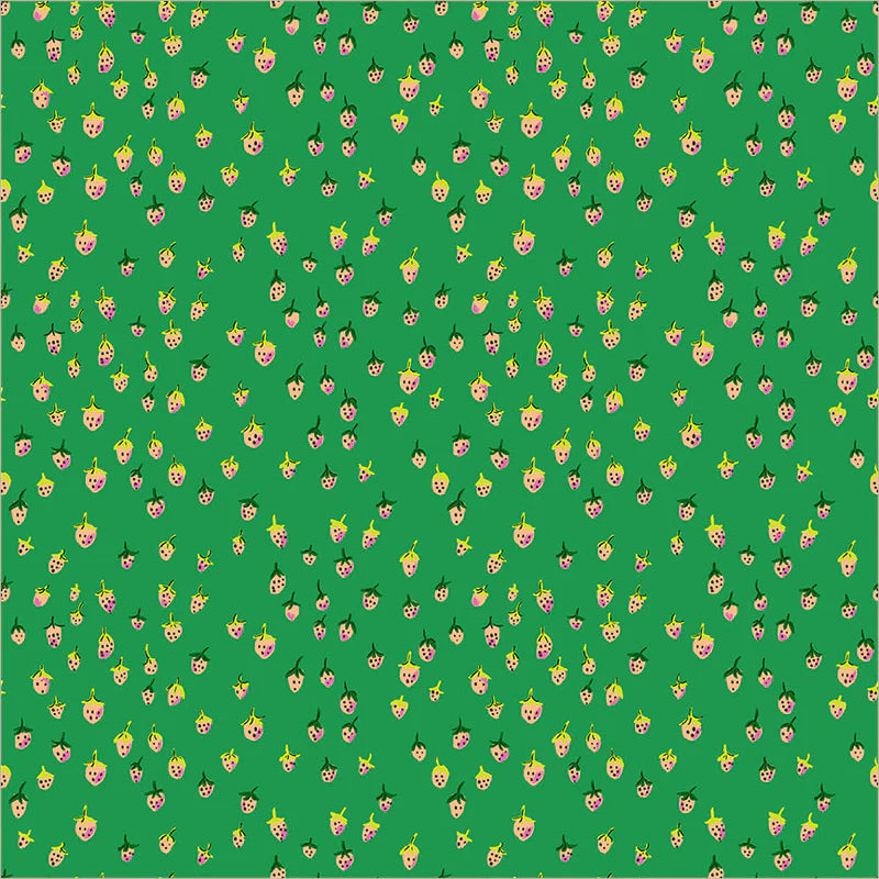 Heather Ross Favorites Field Strawberries Jade