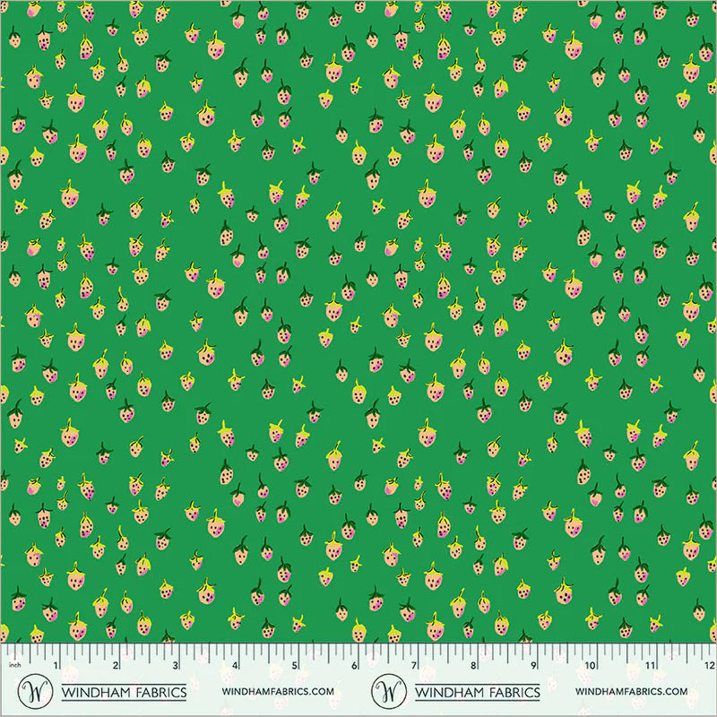 Heather Ross Favorites Field Strawberries Jade