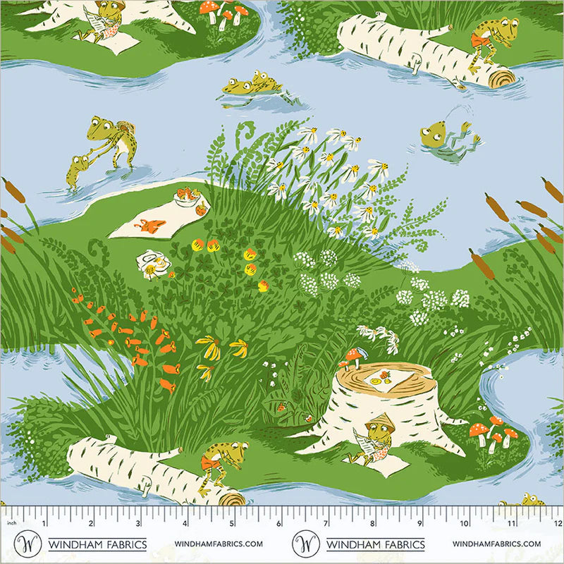 Heather Ross Favorites Frog Pond in Medium Blue