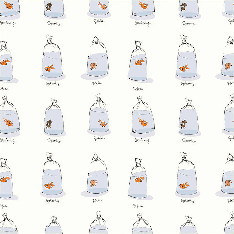 Heather Ross Favorites Goldfishes in Bags in White