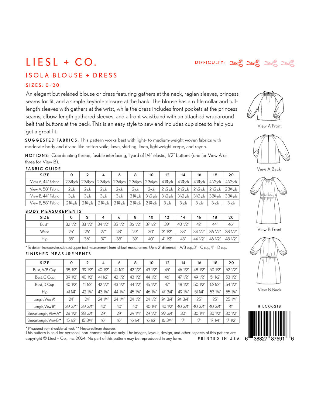 Isola Blouse & Dress Print Pattern