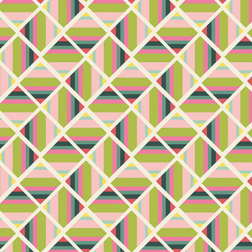 Colorful geometric pattern with a diamond shape on a white background