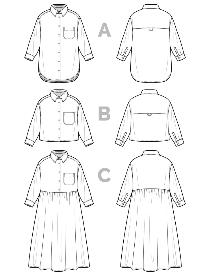 Jenna Shirt + Shirtdress Pattern (Print)