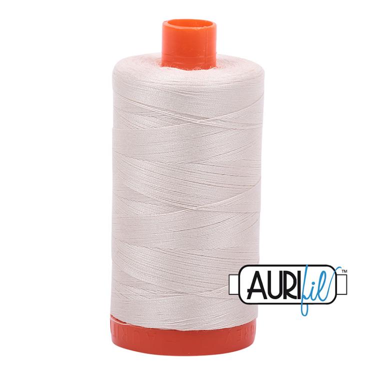 Aurifil Cotton Mako Thread 50wt 1300m - Silver White