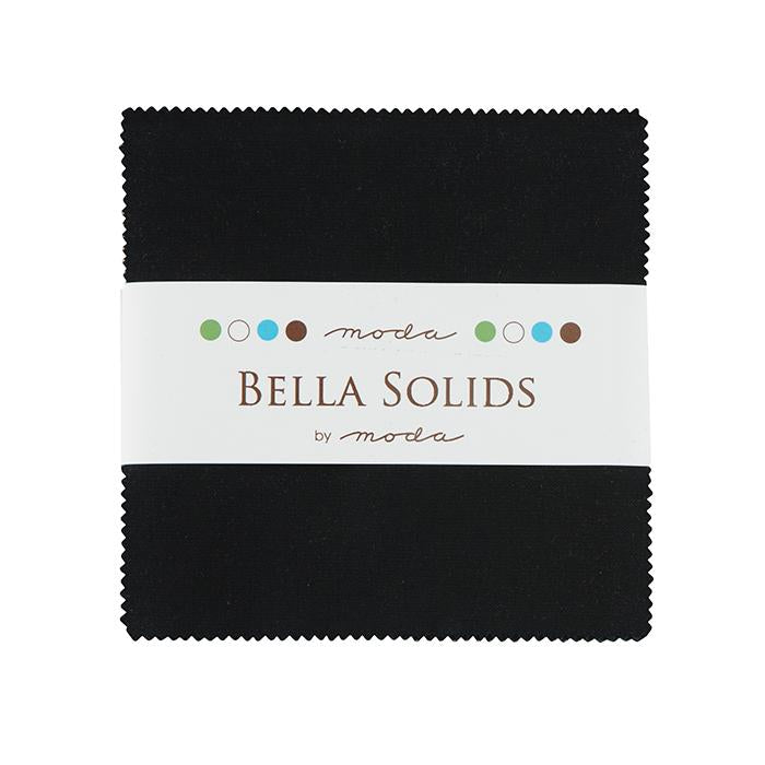 Bella Solids 5” Charm Pack Black