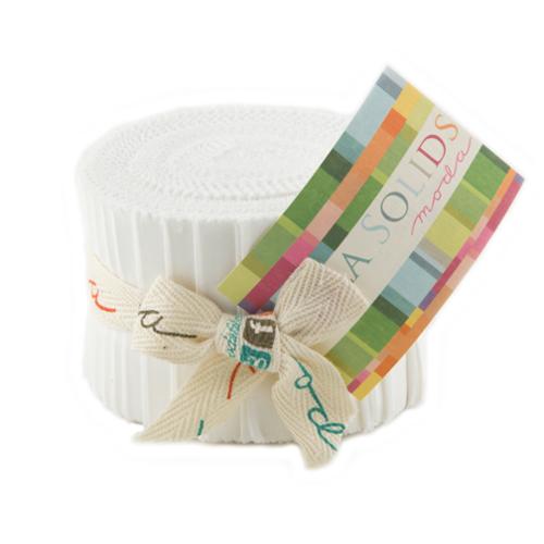 Bella Solids Junior Jelly Roll White