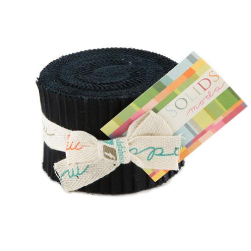 Bella Solids Junior Jelly Roll Black